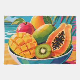 Tropische Obstschale Illustration Geschirrtuch