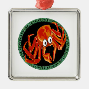 Tropische orange Königskrabbe aus dem Ozean Ornament Aus Metall