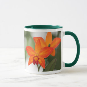 Tropische Orange Orchid Ringer-Tasse Tasse