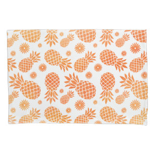 Tropische orange weiße Kunst der Ananas und der Kissenbezug