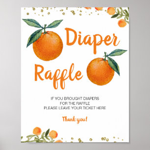 Tropische Orangen-Babydusche-Windelwaschmaschine,  Poster
