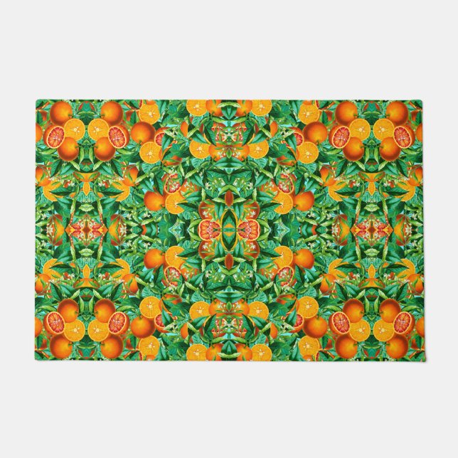 TROPISCHE ORANGEN TÜR MAT FUßMATTE (Vorderseite)