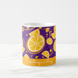 Tropische Orangenscheiben Wedges Zitrusfrüchte Kaffeetasse