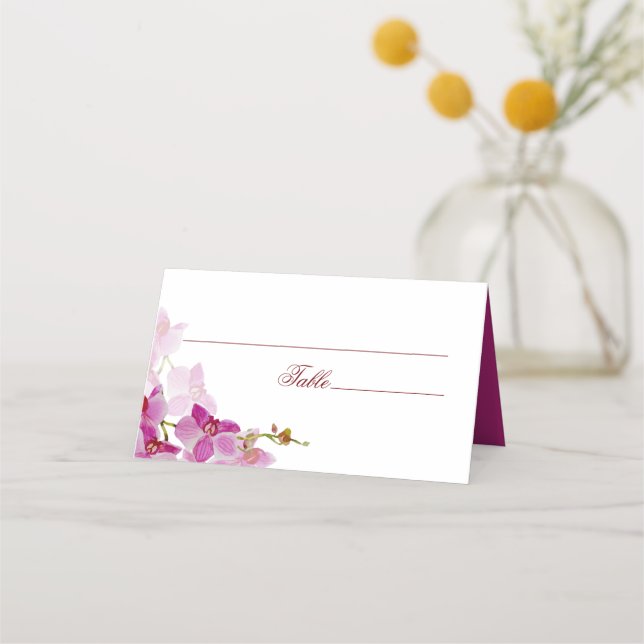 Tropische Orchid-Hochzeit-Platzkarte Platzkarte (Vorderseite)