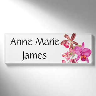Tropische Orchideen-Blumen-Blumennamensumbau Namenschild