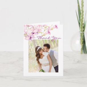 Tropische Orchideen-Foto-Hochzeit danken Ihnen zu Dankeskarte