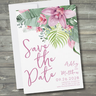 Tropische Orchideen-Hochzeit Save The Date