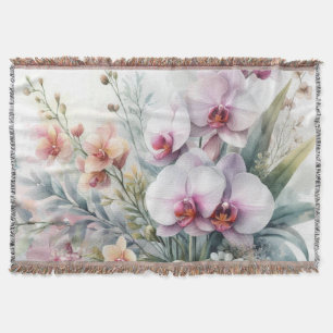 Tropische Orchideenblüten Pastell-Wasserfarbe Decke