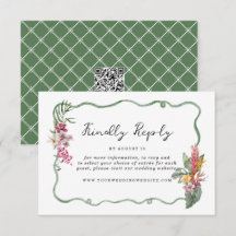 Tropische organische Hochzeit Online-RSVP-Karte