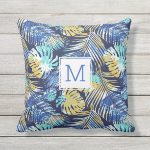 Tropische Palm-Blätter farbenfrohe Fern Custom Mo Kissen