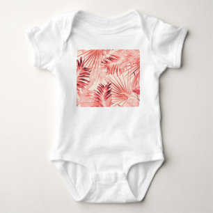 Tropische Palm-Blätter, hawaiianisches Stilmuster. Baby Strampler