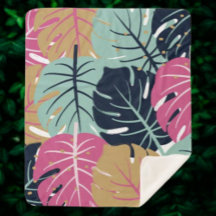Tropische Palm-Blätter in Rosa und Blau | gemütlic