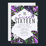 Tropische Palm-Blätter Pop mit elektrischer Farbe  Einladung<br><div class="desc">für jedes Ereignis anpassen</div>