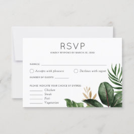 Tropische Palm-Blätter zum Hochzeitsfeiern von RSV Einladung