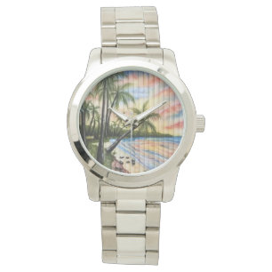 TROPISCHE PALMBÄUME STRANDSTRÄNDE ARMBANDUHR