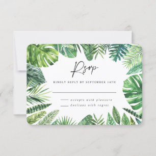 Tropische Palmblatt-Blatt-Hochzeit-RSVP-Antwort  RSVP Karte