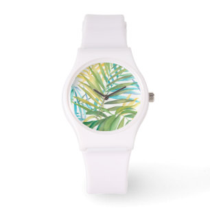 Tropische Palmblätter Armbanduhr