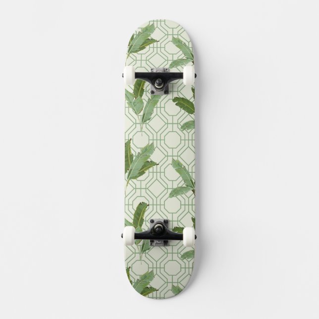 Tropische Palmblätter Skateboard (Vorderseite)