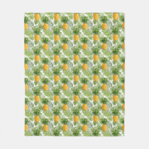 Tropische Palmblätter u. Ananas Fleecedecke