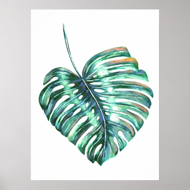 Tropische Palme aus Monstera Poster (Vorne)