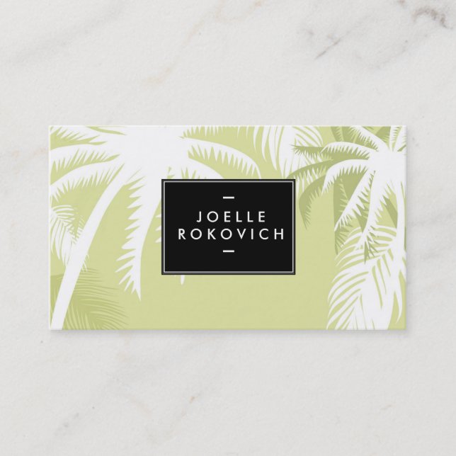 Tropische Palme-Designer-Visitenkarte-Schablone Visitenkarte (Vorderseite)