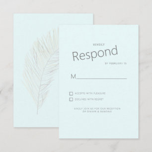 Tropische Palme Eisblaue Hochzeit RSVP Karte