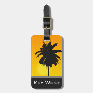 Tropische Palme-goldene Sonnenuntergang-Key Gepäckanhänger