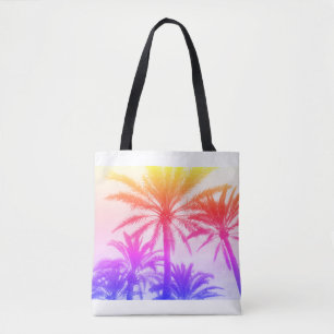Tropische Palme im Retro-Neon der 80er Jahre Tasche