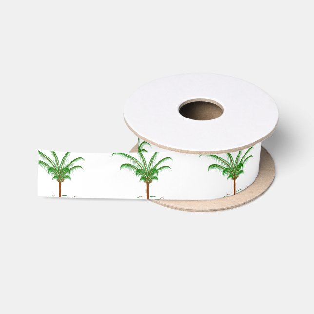 Tropische Palme Satinband (Spule)
