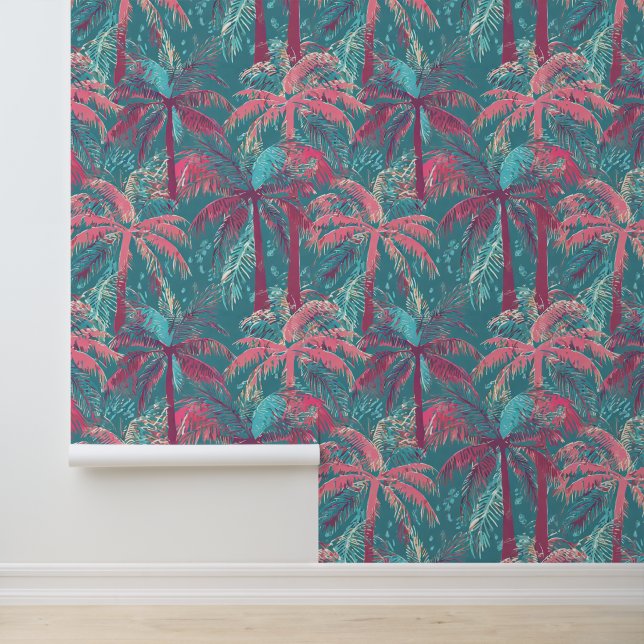 Tropische Palme Tapete (Anwendung)