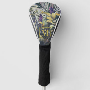 Tropische Palme und Hyazinth-Malerei Monogramm Golf Headcover