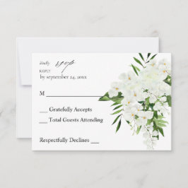 Tropische Palme & Weiße Flora ni Mahlzeiten UAWG 2 RSVP Karte