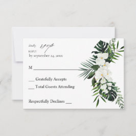 Tropische Palme & Weiße Flora UAWG RSVP Karte