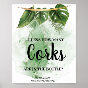 Tropische Palme Wie viele Korken Brause Shower-Spi Poster