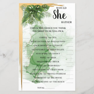 Tropische Palme würde sie eher Brautparty spielen Flyer