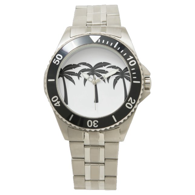 Tropische Palmen Armbanduhr (Vorderseite)