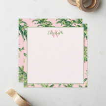 Tropische Palmen auf rosa Monogramm