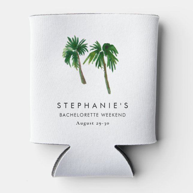 Tropische Palmen Bachelorette Dosenkühler (Vorderseite)