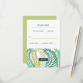 Tropische Palmen-Blätter, Hochzeiten am Strand RSVP Karte