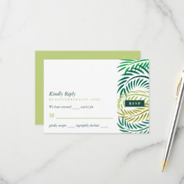 Tropische Palmen-Blätter, Hochzeiten am Strand RSVP Karte