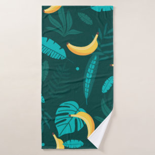 Tropische Palmen Blätter Nahtlose Muster. Bananens Badehandtuch
