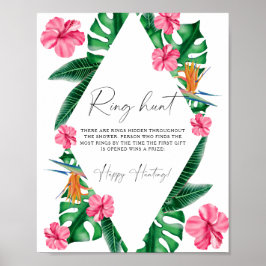 Tropische Palmen - Brautparty der Ringjagd Poster