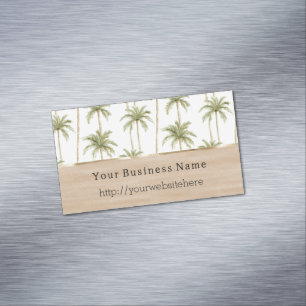 Tropische Palmen Creme Geschäft name website Magnetische Visitenkarte