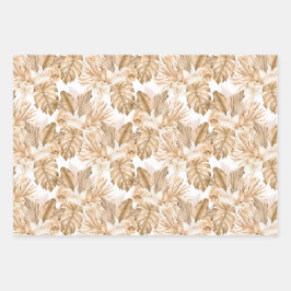 Tropische Palmen Geschenkpapier Set