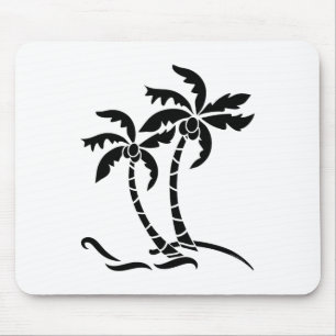 Tropische Palmen Grafik Strandurlaub Sommer Mousepad