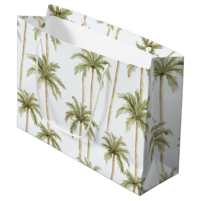 Tropische Palmen Große Geschenktüte (Vorderseite Schrägansicht)