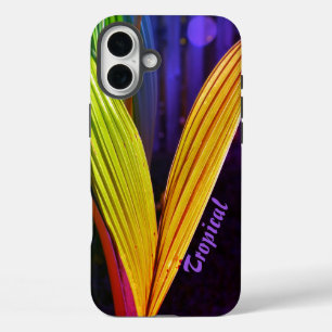 Tropische Palmen Helle Multifarben iPhone 16 Plus Hülle