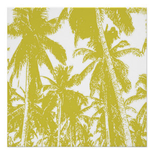 Tropische Palmen im Golden Brown Poster