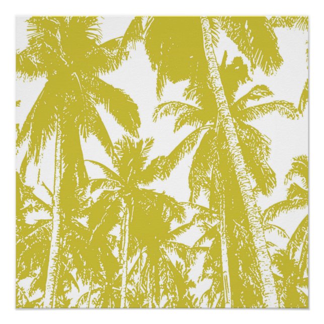 Tropische Palmen im Golden Brown Poster (Vorderseite)