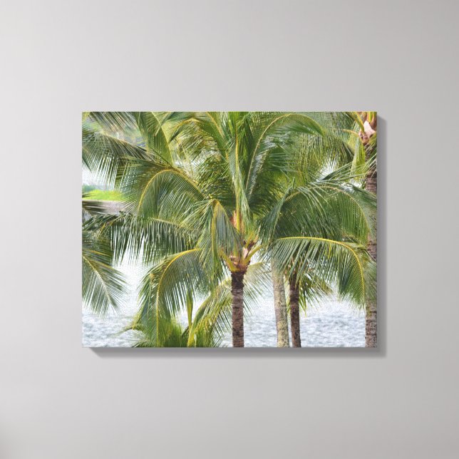 Tropische Palmen in Hawaii Leinwanddruck (Vorderseite)